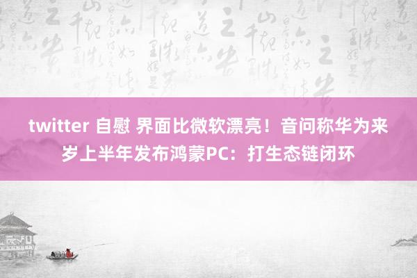 twitter 自慰 界面比微软漂亮！音问称华为来岁上半年发布鸿蒙PC：打生态链闭环