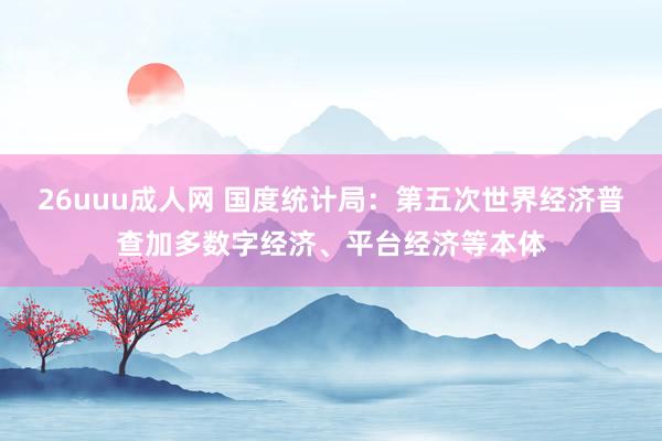 26uuu成人网 国度统计局：第五次世界经济普查加多数字经济、平台经济等本体